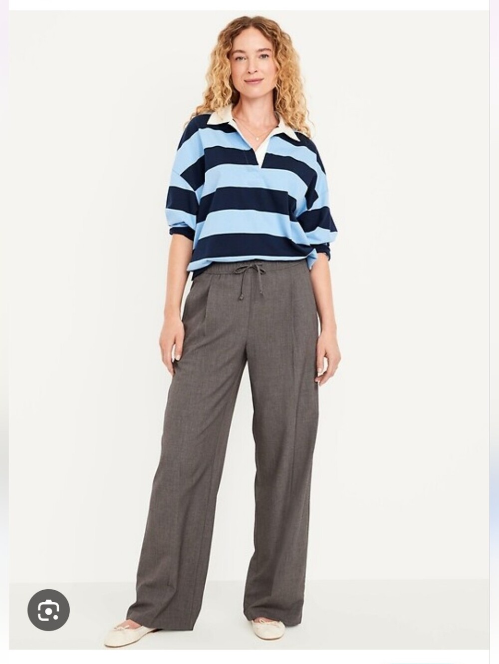 Old Navy Wide-Leg Drawstring Trousers in Gray